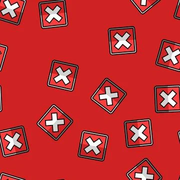 Close button vector seamless pattern Stock Illustration