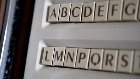 Close up of the buttons of an old jukebox from 1960 Video stock 120944910