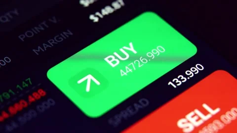 Close up of BUY and SELL button in online crypto currency or stock trading broke 스톡 동영상 158613197