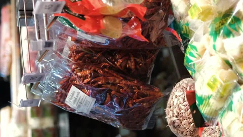 Close-up of buying pack of dry chilli peppers Stock Footage 269199083