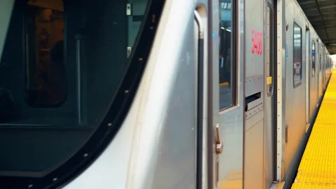 Close-up of cab of subway car without driver. Approaching shot of automatic Video stock 247573064