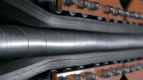 Close-up of the cable moving along the conveyor. Cable production line Stock Footage 149040673