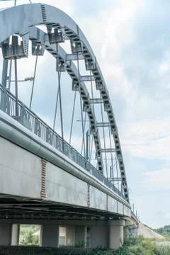 Close up of cable stayed bridge Stock Photos