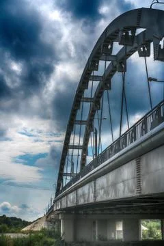 Close up of cable stayed bridge Stock Photos