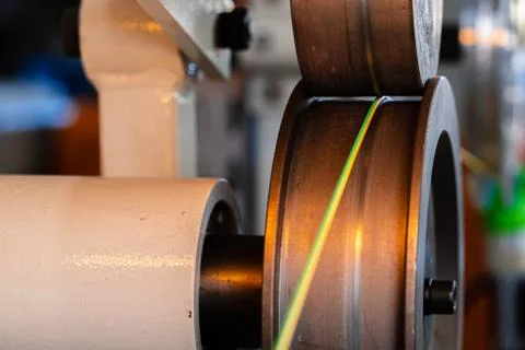 Close up of cable wire production in cable factory Foto stock