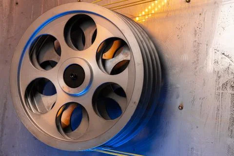 Close up of cable wire production in cable factory Stock Photos