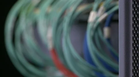 Close-up of cables for data transmission Stock Footage 46266815