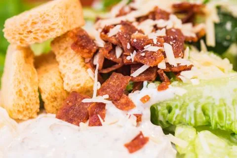 Close up caesar salad Stock Photos