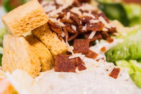Close up caesar salad Stock Photos