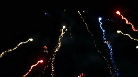 A close up of a cake with lit candles Stock Footage 155233309