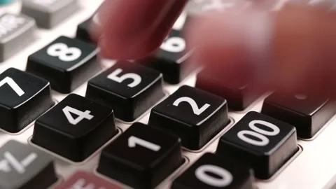 Close-up of a calculator. Accounting concept Vídeo Stock 143373790