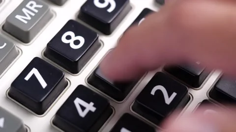 Close-up of a calculator. Accounting concept Stock Footage 143687484
