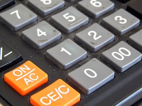 Close-up. Calculator buttons Stock-Fotos