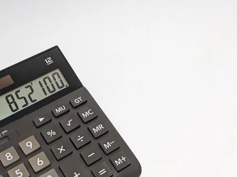 Close up calculator isolated Stock Photos