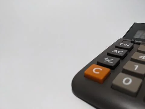 Close up calculator isolated Stock Photos