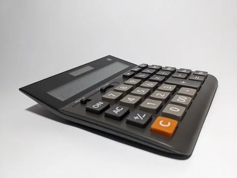 Close up calculator isolated Stock Photos