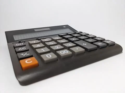 Close up calculator isolated Stock Photos