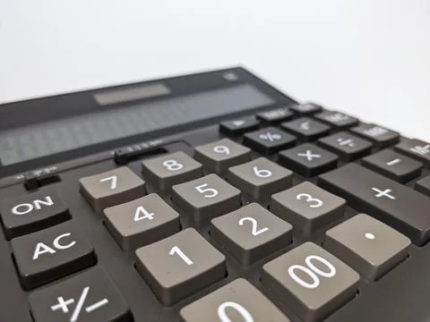Close up calculator isolated Stock Photos