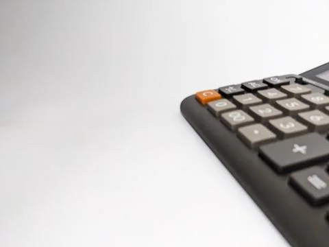 Close up calculator isolated Stock Photos
