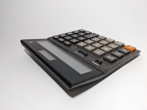 Close up calculator isolated Stock Photos