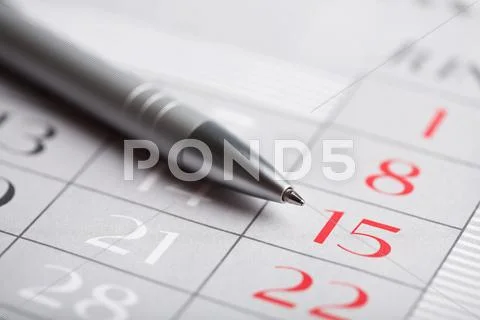 Close-up of calendar page Stock Photos