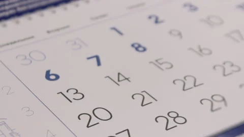 Close Up Calendar Pages Flipping Time Running Business Planning Stock Footage 329782896