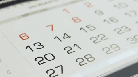 Close Up Calendar Pages Turning Time Passing Concept Stock Footage 330622802