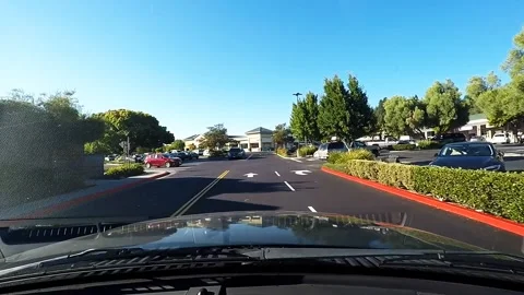 Close call in a parking lot Stock Footage