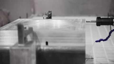 Close-up of camera is on computer numerical control water cooling system Stock Footage 166900780