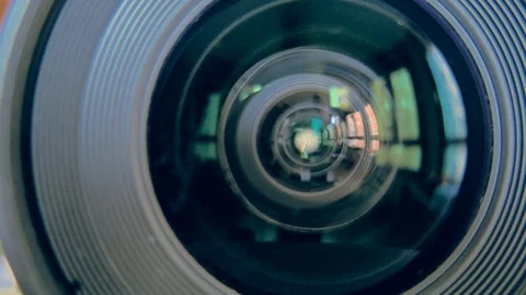 Close-up of camera lens Stock Footage 99740243