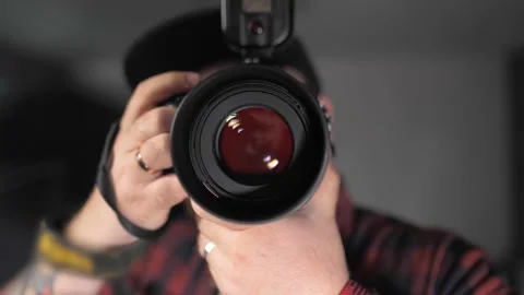 Close-up of a camera lens. Stock Footage 193996927