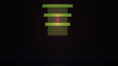 Close-up of a camera lens with green aperture blades. Stock Footage 337500566
