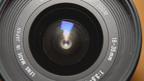 Close Up of Camera Lens Mount and Aperture Ring Stock Footage 345505975