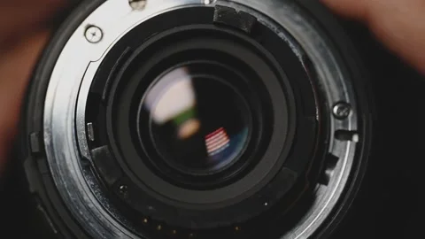 Close Up of Camera Lens Mount and Aperture Ring Vidéo 345506035
