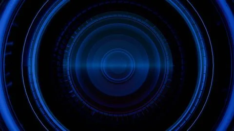 A close-up of a camera lens with multi-colored light painting effects, creati Stock Illustration