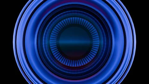 A close-up of a camera lens with multi-colored light painting effects, creati Stock Illustration