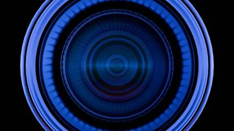 A close-up of a camera lens with multi-colored light painting effects, creati Stock Illustration