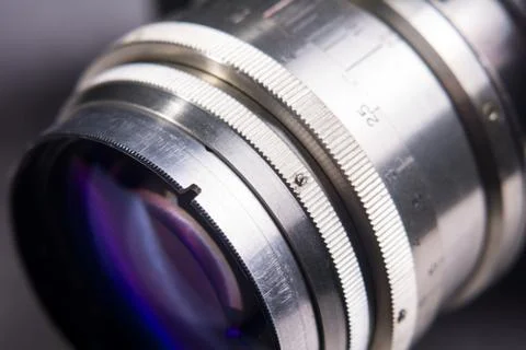 Close-up of a camera lens. Foto stock