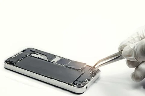 Close Up of camera phone for Fixing repairs into the motherboard for smartp.. Stock-Fotos