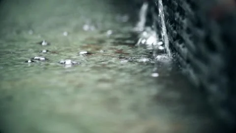 Close-up camera shot of Clear Water flowing in a pond Video stock 259067790