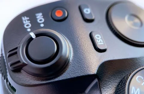Close-up of the cameras shutter lever, iso sensitivity selection buttons, quick Stock Photos