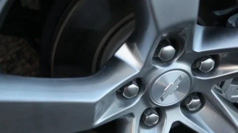 Close up Camero Rim Stock Footage 48335471