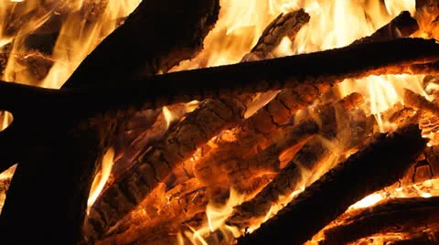 Close up of camp fire Stock Footage 23144802