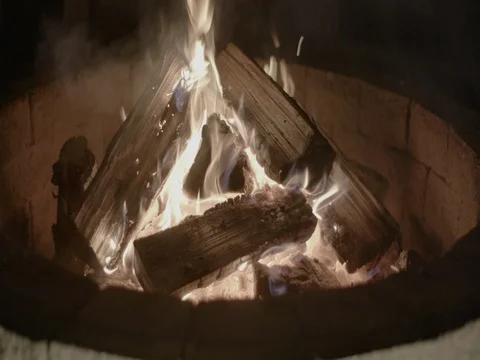 Close Up Campfire Burning 2 Stock Footage 78208493