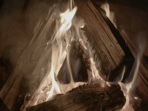 Close Up CampFire Burning Stock Footage 76408148