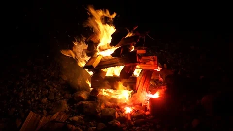 Close up of campfire Video stock 104693771
