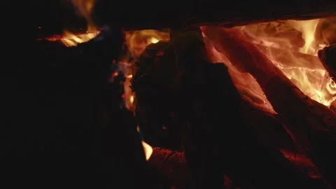 Close-up of a campfire Stock Footage 157608143