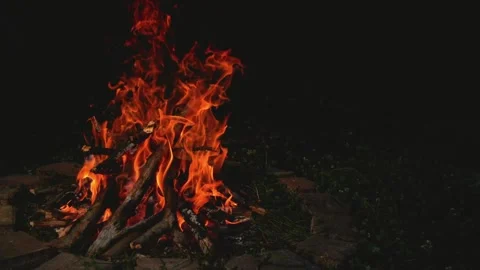 Close up of a campfire Stock-Footage 307814410