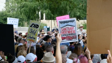 Close the camps protest in Austin, Texas 스톡 동영상 111722384