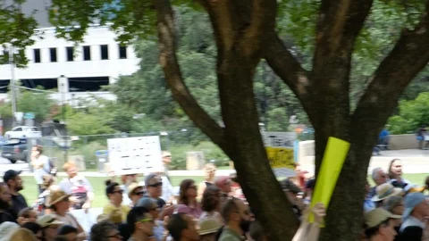 Close the camps protest in Austin, Texas Video stock 111723963